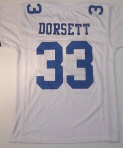UNSIGNED CUSTOM Sewn Stitched Tony Dorsett White Jersey