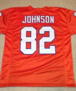 UNSIGNED CUSTOM Sewn Stitched Vance Johnson Orange Jersey