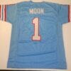 UNSIGNED CUSTOM Sewn Stitched Warren Moon Blue Jersey