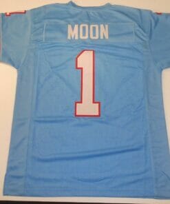 UNSIGNED CUSTOM Sewn Stitched Warren Moon Blue Jersey