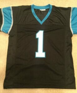 UNSIGNED CUSTOM Sewn Stitched Cam Newton ERROR Black Jersey