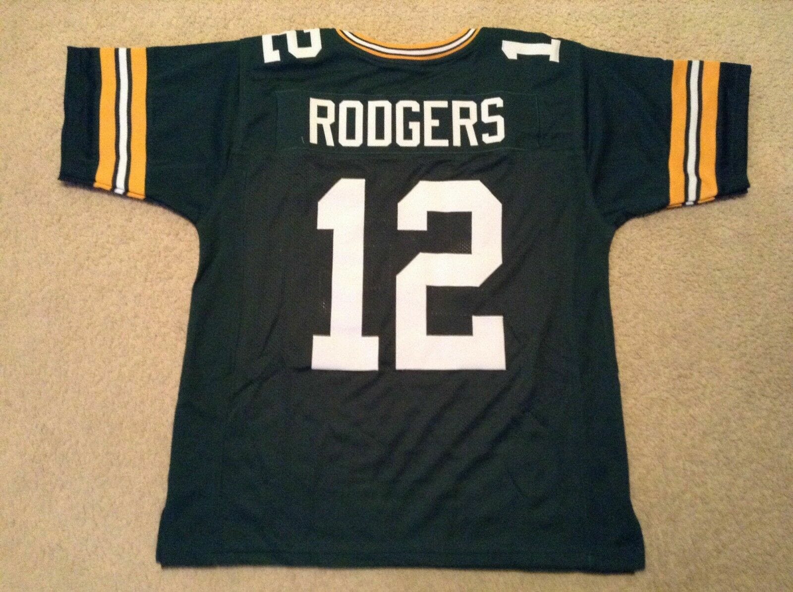 UNSIGNED CUSTOM Sewn Stitched Aaron Rodgers Green Jersey 1 UNSIGNED CUSTOM Sewn Stitched Aaron Rodgers Green Jersey
