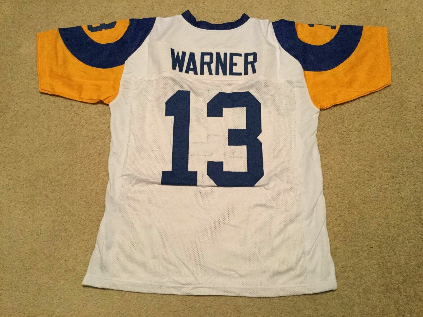 UNSIGNED CUSTOM Sewn Stitched Kurt Warner White Jersey 1 UNSIGNED CUSTOM Sewn Stitched Kurt Warner White Jersey