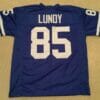 UNSIGNED CUSTOM Sewn Stitched Lamar Lundy Old Style Blue Jersey