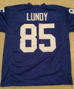 UNSIGNED CUSTOM Sewn Stitched Lamar Lundy Old Style Blue Jersey