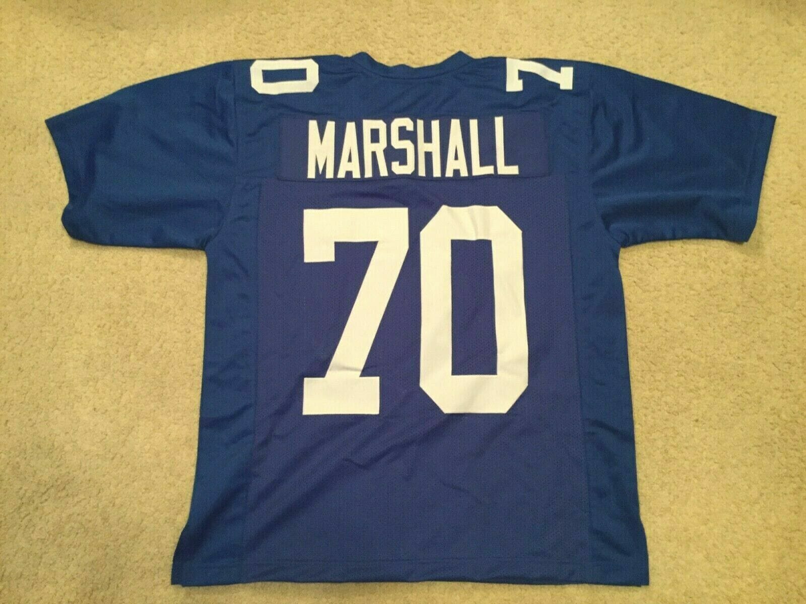 UNSIGNED CUSTOM Sewn Stitched Leonard Marshall Old Style Blue Jersey 1 UNSIGNED CUSTOM Sewn Stitched Leonard Marshall Old Style Blue Jersey