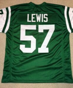 UNSIGNED CUSTOM Sewn Stitched Mo Lewis Green Jersey
