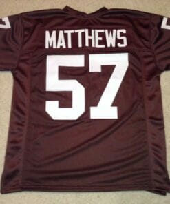 UNSIGNED CUSTOM Sewn Stitched Clay Matthews Jr. Brown Jersey