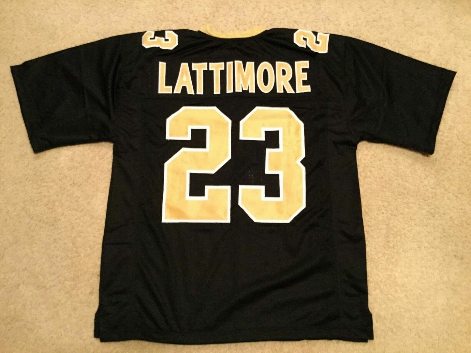 UNSIGNED CUSTOM Sewn Stitched Marshon Lattimore Black Jersey 1 UNSIGNED CUSTOM Sewn Stitched Marshon Lattimore Black Jersey