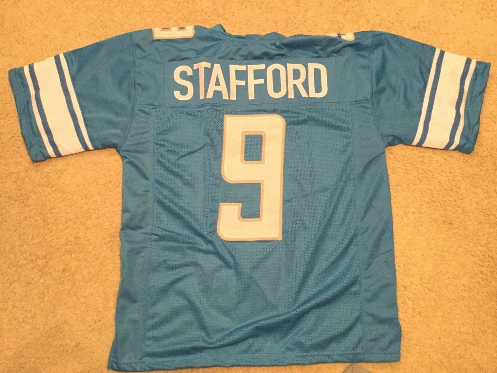 UNSIGNED CUSTOM Sewn Stitched Matthew Stafford Blue Jersey 1 UNSIGNED CUSTOM Sewn Stitched Matthew Stafford Blue Jersey