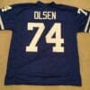 UNSIGNED CUSTOM Sewn Stitched Merlin Olsen Old Style Blue Jersey 6 UNSIGNED CUSTOM Sewn Stitched Merlin Olsen Old Style Blue Jersey