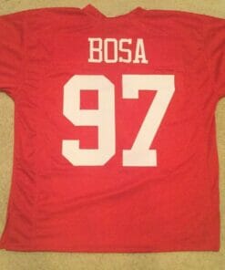 UNSIGNED CUSTOM Sewn Stitched Nick Bosa Red Jersey