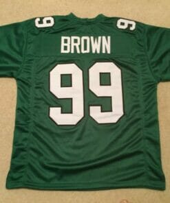 UNSIGNED CUSTOM Sewn Stitched Jerome Brown Green Jersey