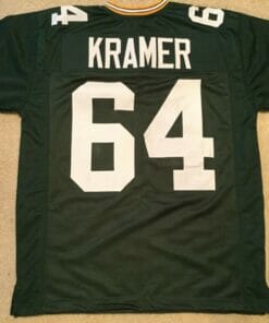 UNSIGNED CUSTOM Sewn Stitched Jerry Kramer Green Jersey
