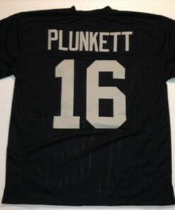 UNSIGNED CUSTOM Sewn Stitched Jim Plunkett Black Jersey
