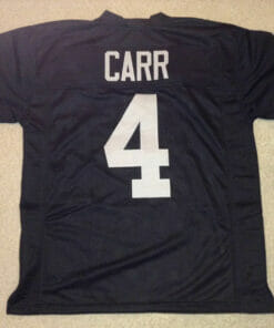 UNSIGNED CUSTOM Sewn Stitched Derek Carr Black Jersey