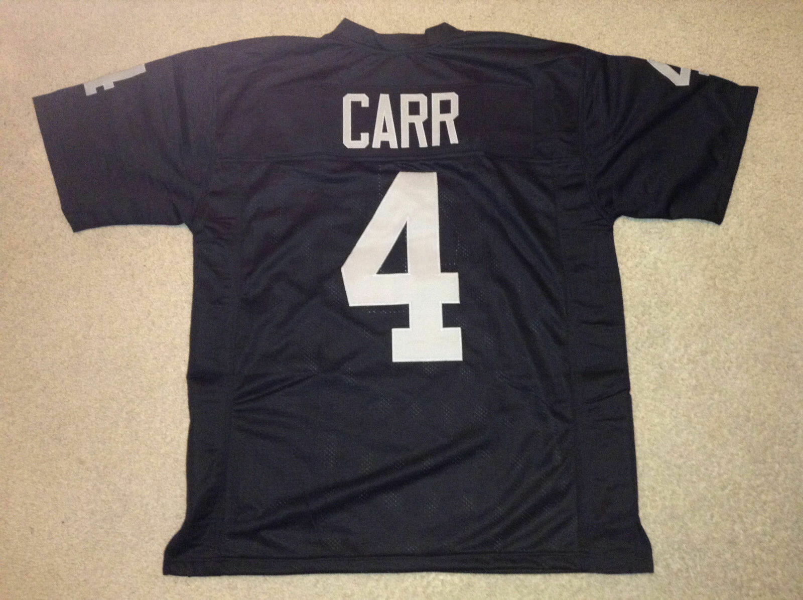 UNSIGNED CUSTOM Sewn Stitched Derek Carr Black Jersey 1 UNSIGNED CUSTOM Sewn Stitched Derek Carr Black Jersey