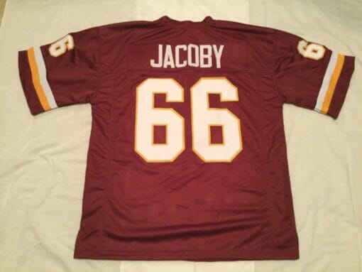 UNSIGNED CUSTOM Sewn Stitched Joe Jacoby Burgundy Jersey