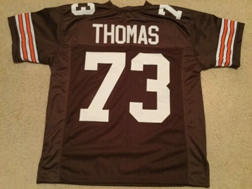 UNSIGNED CUSTOM Sewn Stitched Joe Thomas Old Style Brown Jersey