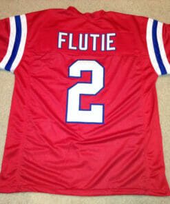 UNSIGNED CUSTOM Sewn Stitched Doug Flutie Red Jersey