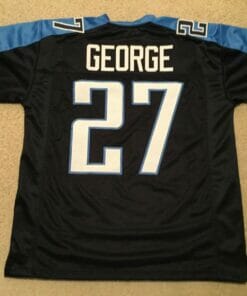 UNSIGNED CUSTOM Sewn Stitched Eddie George Blue Jersey