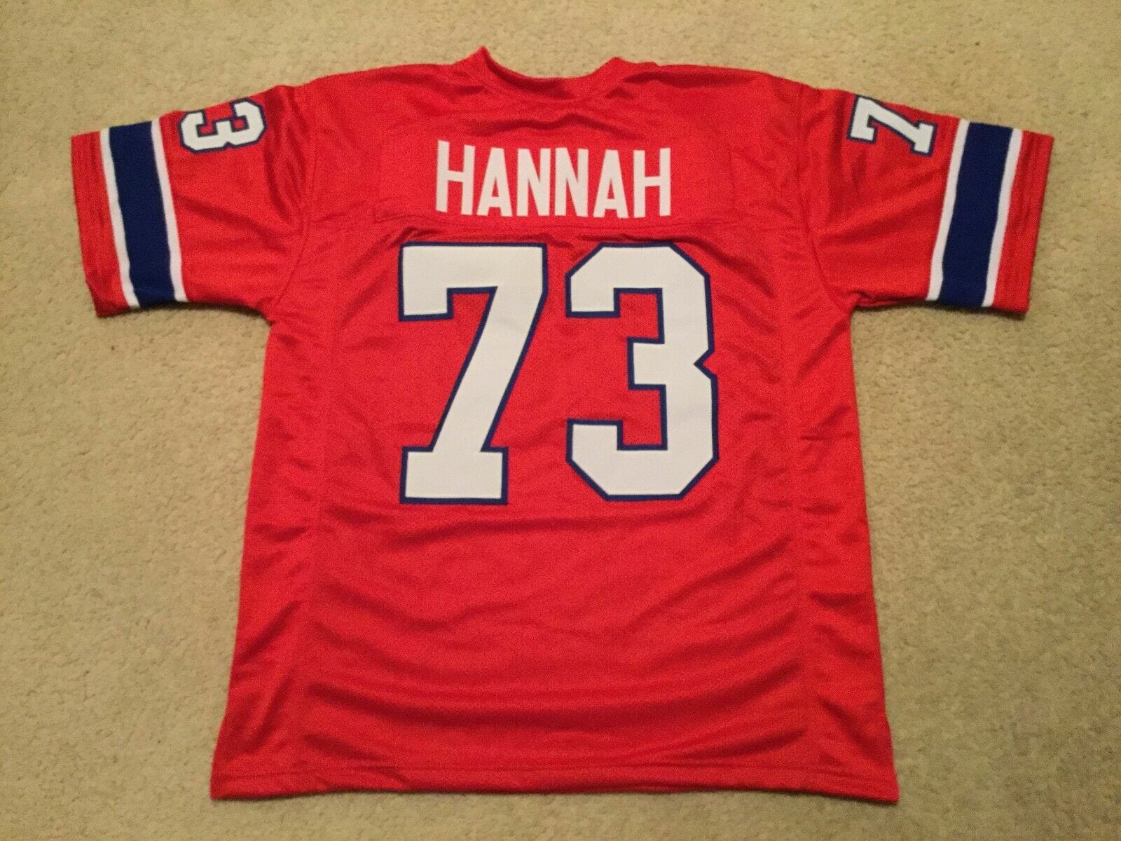 UNSIGNED CUSTOM Sewn Stitched John Hannah Red Jersey 1 UNSIGNED CUSTOM Sewn Stitched John Hannah Red Jersey