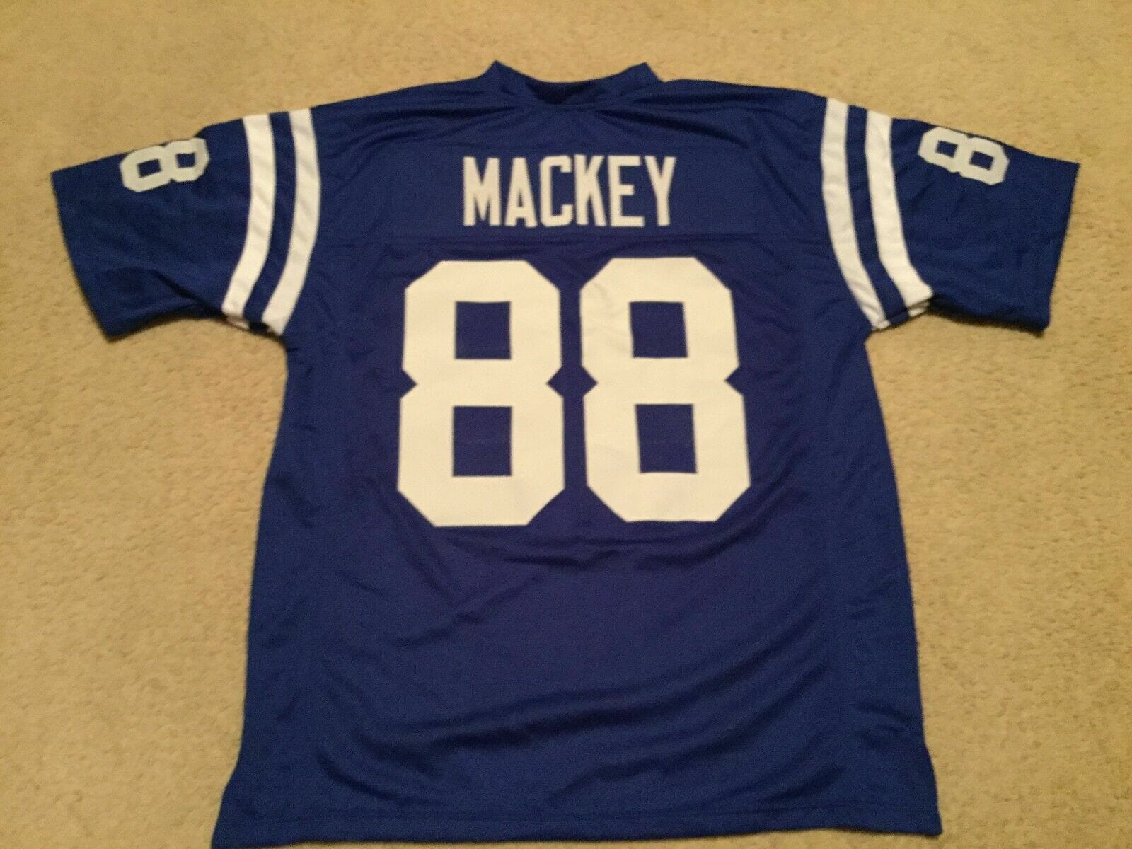 UNSIGNED CUSTOM Sewn Stitched John Mackey Blue Jersey 1 UNSIGNED CUSTOM Sewn Stitched John Mackey Blue Jersey