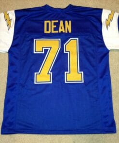 UNSIGNED CUSTOM Sewn Stitched Fred Dean Blue Jersey