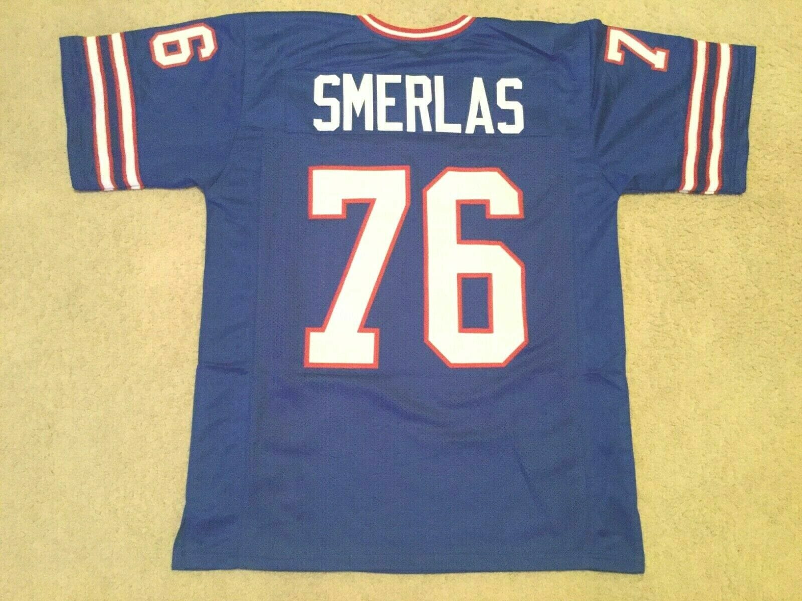 UNSIGNED CUSTOM Sewn Stitched Fred Smerlas Blue Jersey 1 UNSIGNED CUSTOM Sewn Stitched Fred Smerlas Blue Jersey