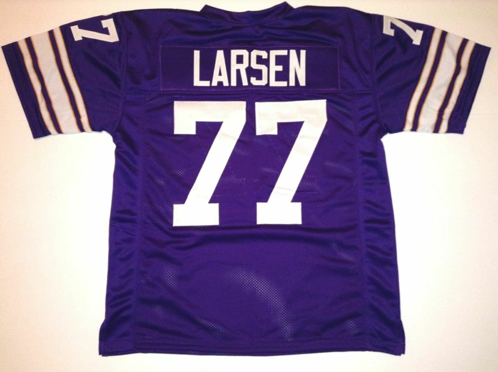 UNSIGNED CUSTOM Sewn Stitched Gary Larsen Purple Jersey 1 UNSIGNED CUSTOM Sewn Stitched Gary Larsen Purple Jersey