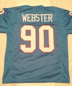 UNSIGNED CUSTOM Sewn Stitched George Webster Blue Jersey
