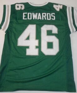 UNSIGNED CUSTOM Sewn Stitched Herm Edwards Green Jersey