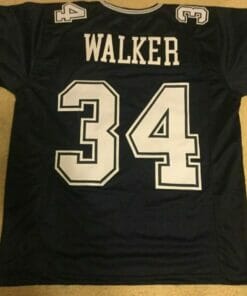 UNSIGNED CUSTOM Sewn Stitched Herschel Walker Blue ERROR Jersey