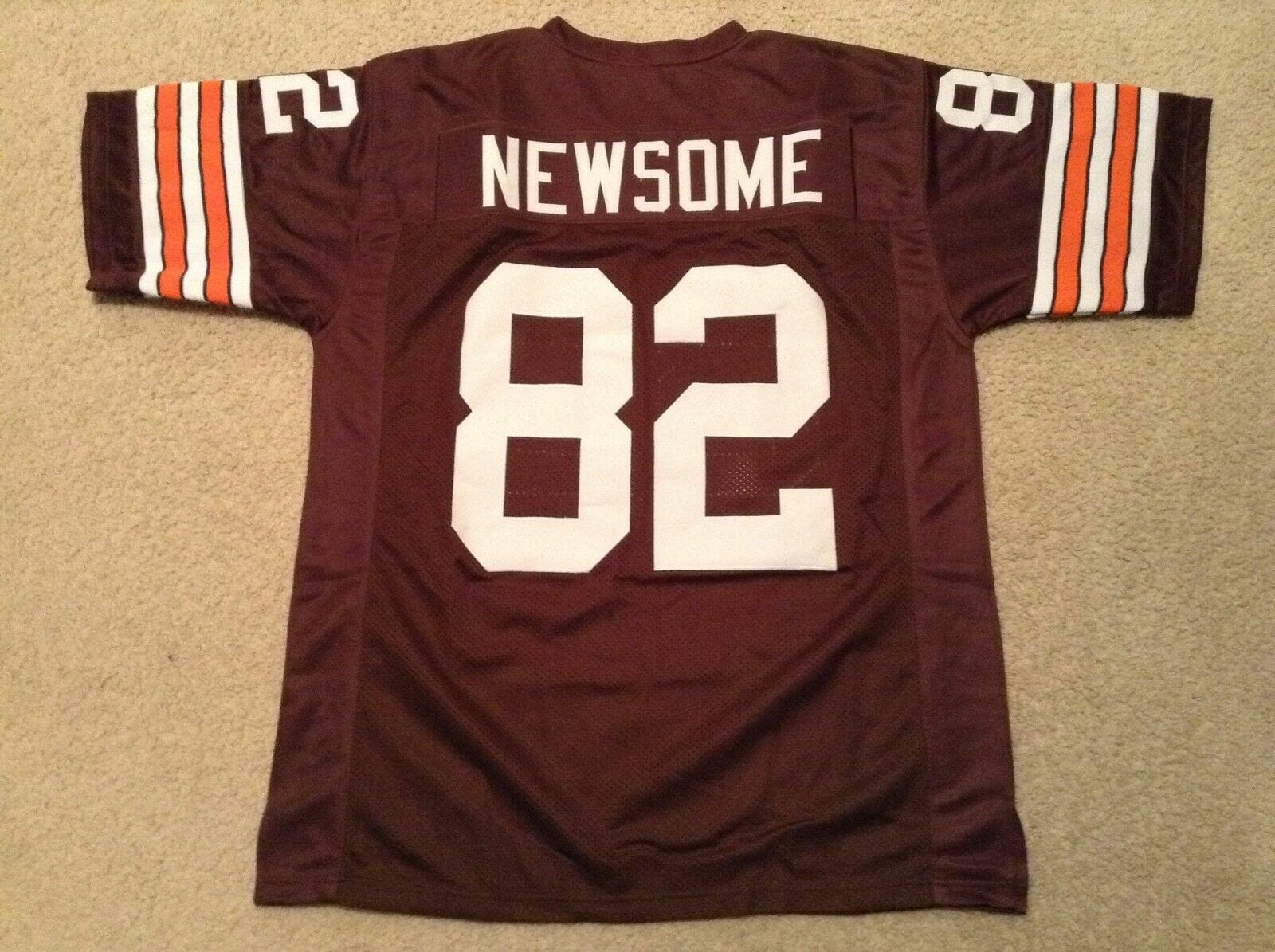 UNSIGNED CUSTOM Sewn Stitched Ozzie Newsome Brown Jersey 1 UNSIGNED CUSTOM Sewn Stitched Ozzie Newsome Brown Jersey