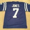 UNSIGNED CUSTOM Sewn Stitched Bert Jones Blue Jersey