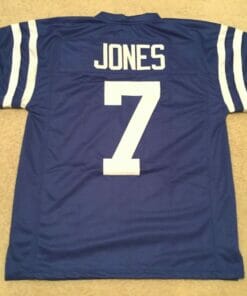 UNSIGNED CUSTOM Sewn Stitched Bert Jones Blue Jersey