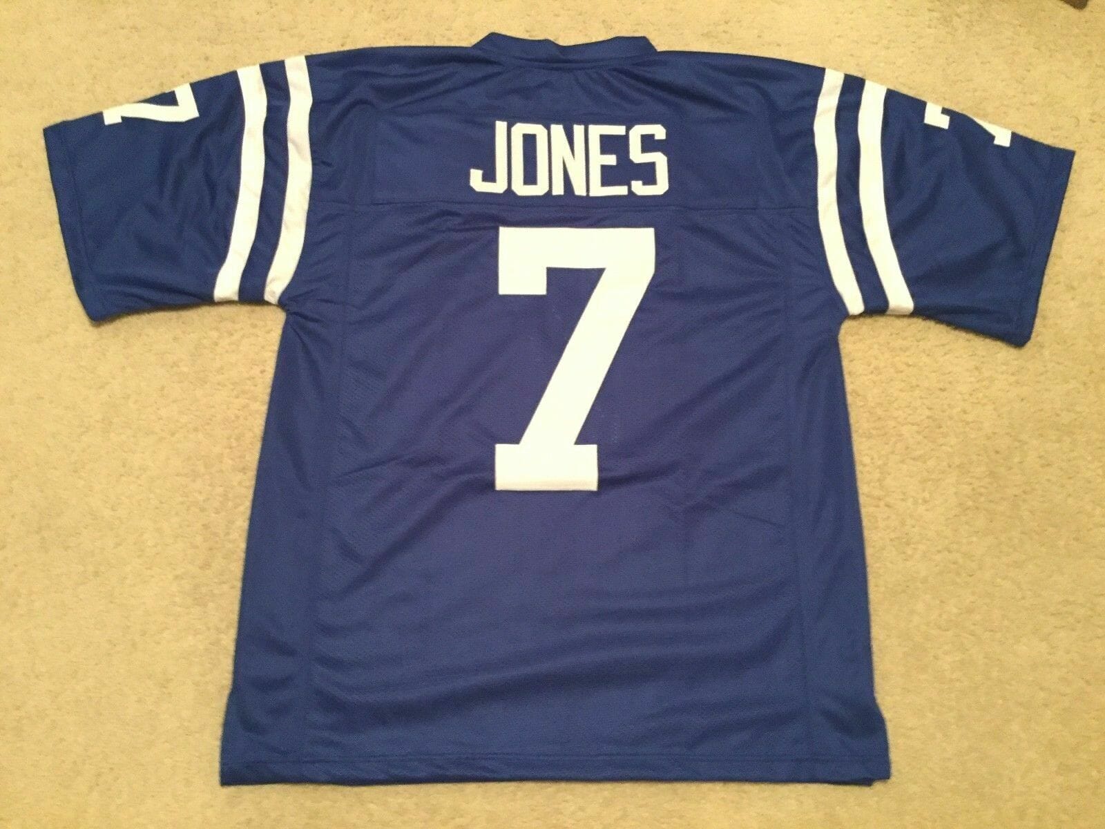 UNSIGNED CUSTOM Sewn Stitched Bert Jones Blue Jersey 1 UNSIGNED CUSTOM Sewn Stitched Bert Jones Blue Jersey