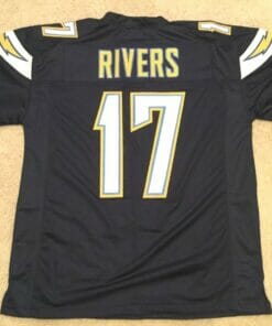 UNSIGNED CUSTOM Sewn Stitched Philip Rivers Blue Jersey