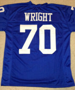 UNSIGNED CUSTOM Sewn Stitched Rayfield Wright Blue Jersey