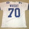 UNSIGNED CUSTOM Sewn Stitched Rayfield Wright White Jersey