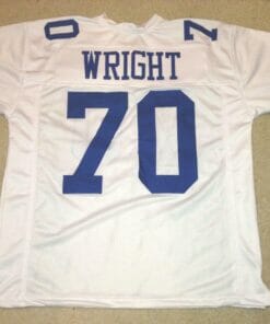 UNSIGNED CUSTOM Sewn Stitched Rayfield Wright White Jersey
