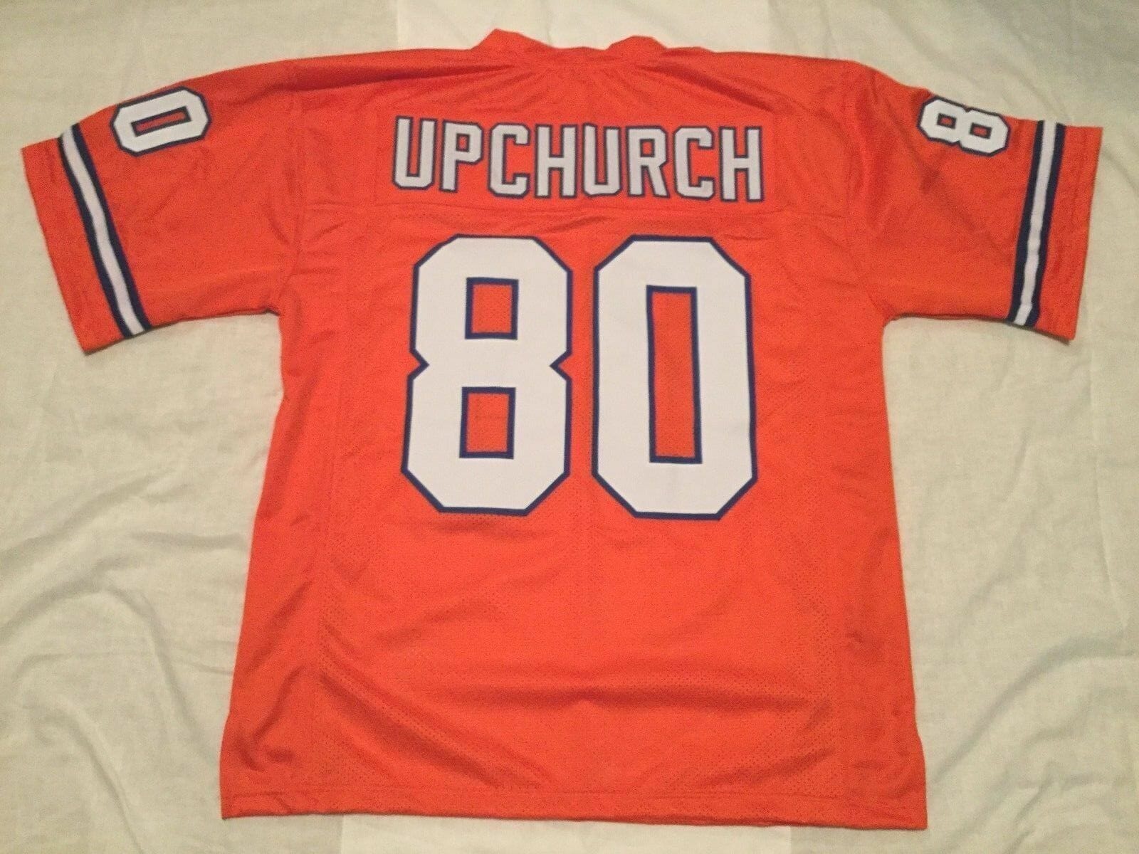 UNSIGNED CUSTOM Sewn Stitched Rick Upchurch Orange Jersey 1 UNSIGNED CUSTOM Sewn Stitched Rick Upchurch Orange Jersey