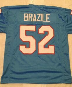 UNSIGNED CUSTOM Sewn Stitched Robert Brazile Blue Jersey