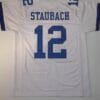 UNSIGNED CUSTOM Sewn Stitched Roger Staubach White Jersey