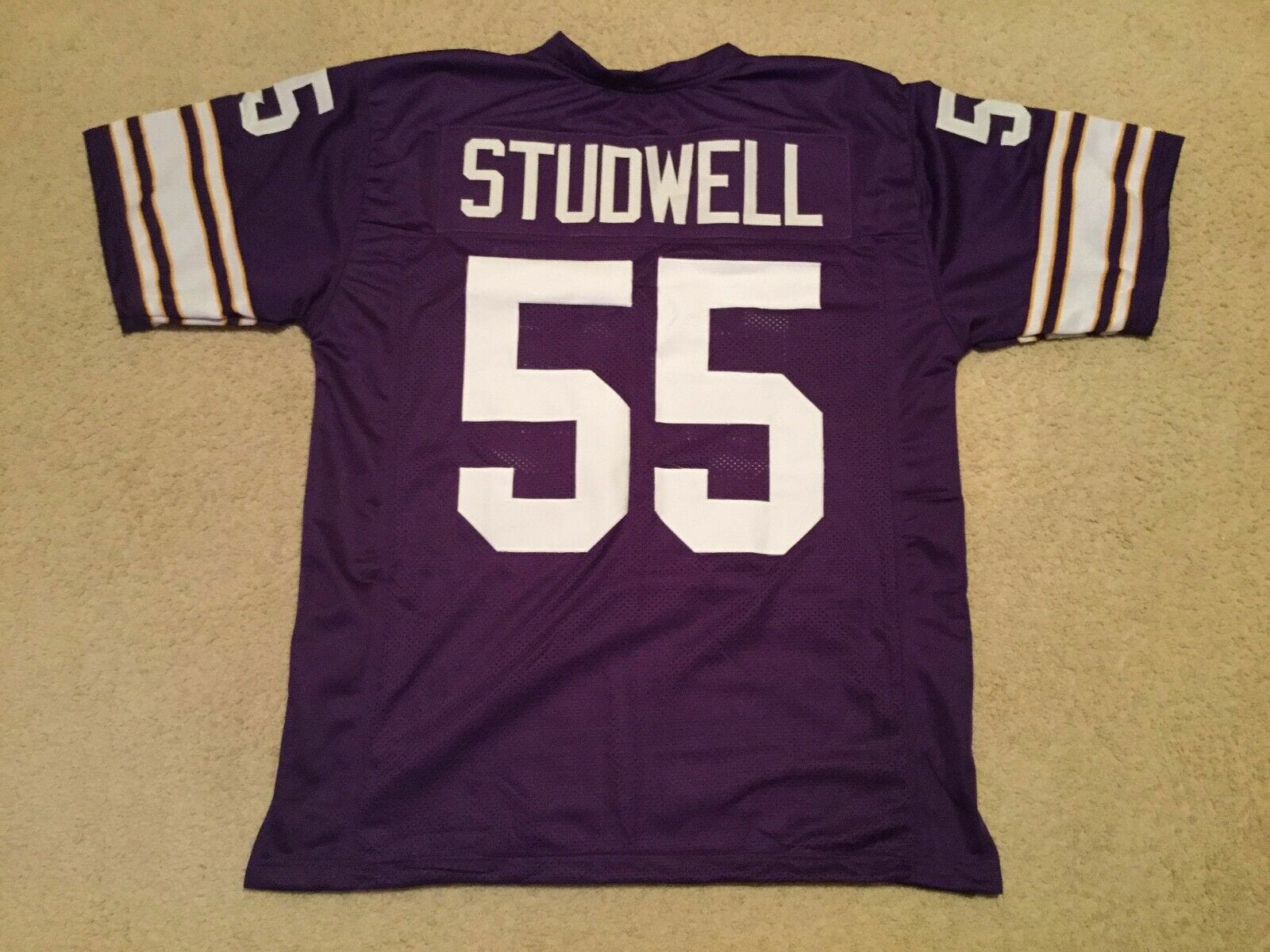 UNSIGNED CUSTOM Sewn Stitched Scott Studwell Purple Jersey 1 UNSIGNED CUSTOM Sewn Stitched Scott Studwell Purple Jersey