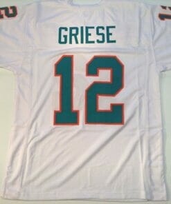 UNSIGNED CUSTOM Sewn Stitched Bob Griese White Jersey