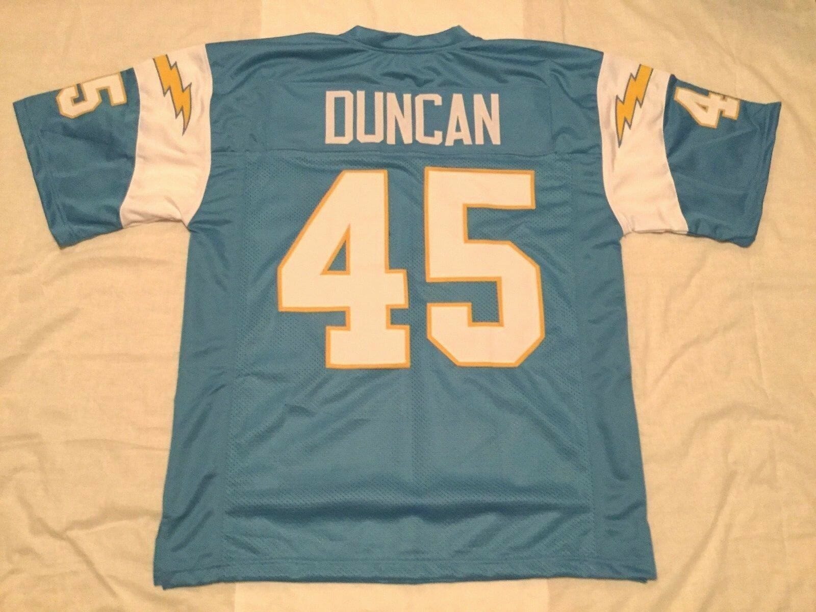 UNSIGNED CUSTOM Sewn Stitched Speedy Duncan Powder Blue Jersey 1 UNSIGNED CUSTOM Sewn Stitched Speedy Duncan Powder Blue Jersey