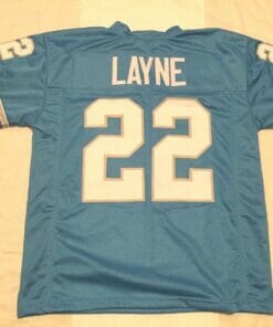 UNSIGNED CUSTOM Sewn Stitched Bobby Layne Blue Jersey