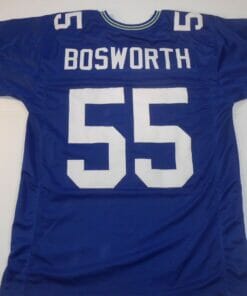 UNSIGNED CUSTOM Sewn Stitched Brian Bosworth Blue Jersey