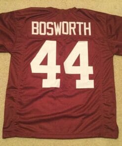 UNSIGNED CUSTOM Sewn Stitched Brian Bosworth Crimson Jersey